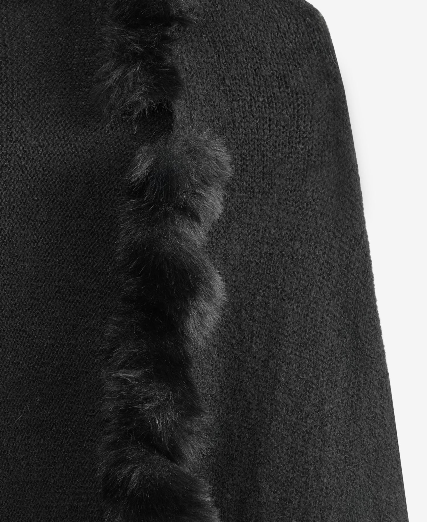 Women's Knit Twisted Faux-Fur-Trim Wrap