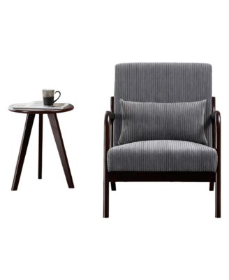 Accent Chair with Side Table, Mid-Century Modern Upholstered Chair and Coffee Table Set for Living Room, Bedroom