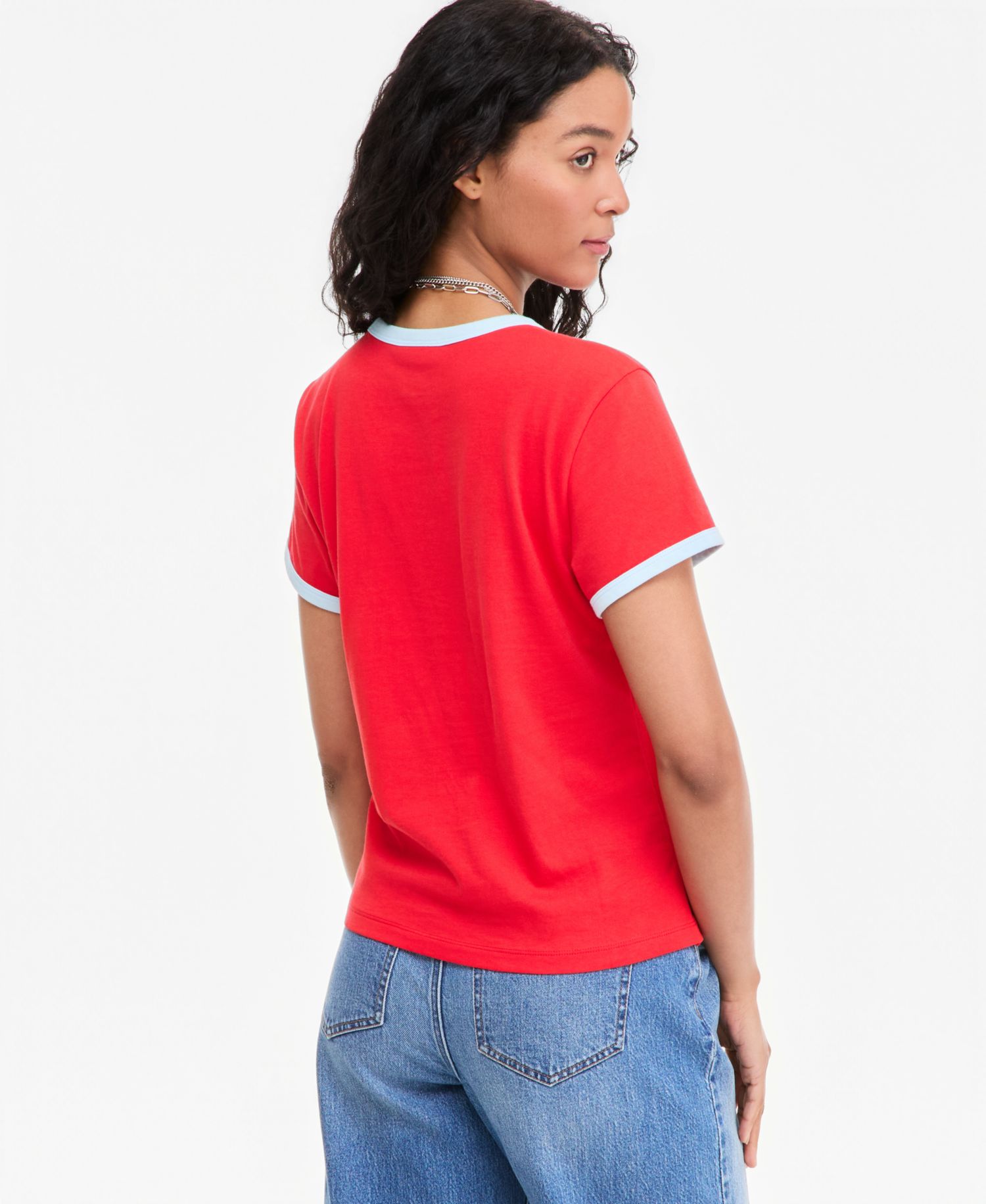 Women's Sporty Graphic Ringer T-Shirt