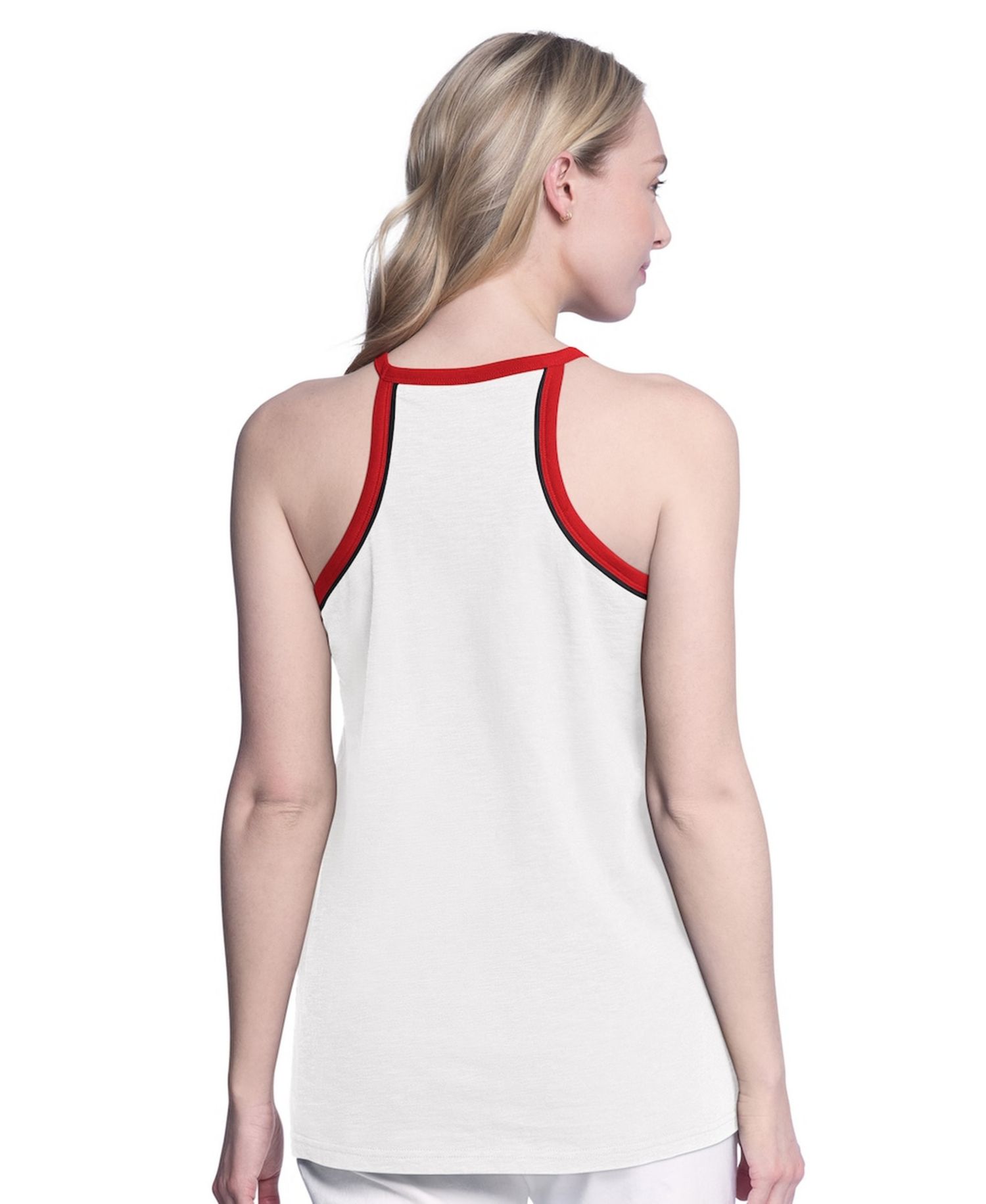 Women's White Chicago Bulls Curveball Racerback Scoop Neck Slub Tank Top