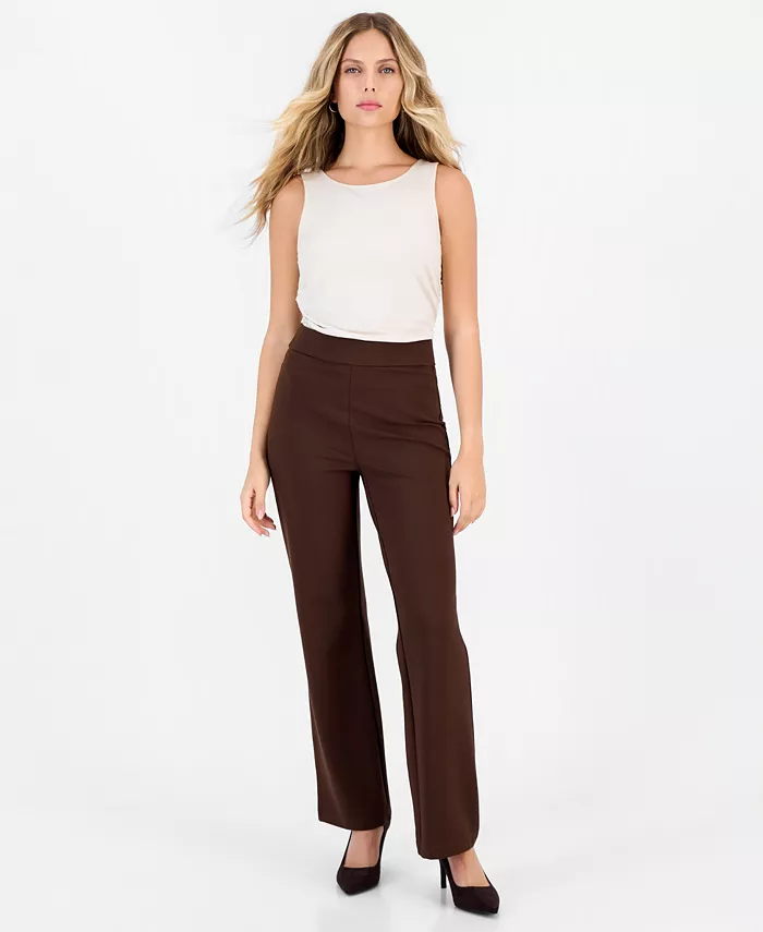 Petite High-Rise Bootcut Pull-On Pants