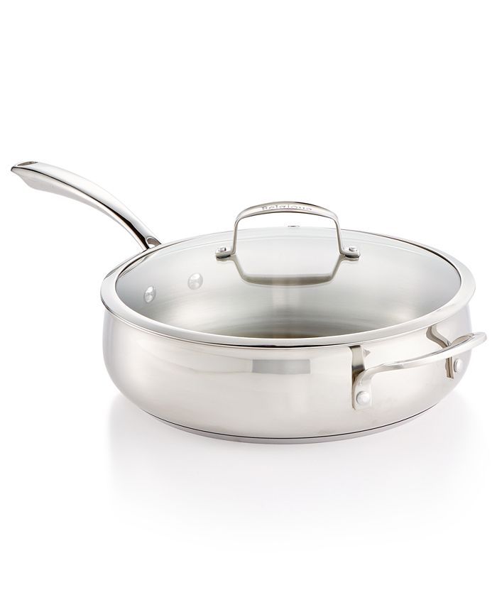 Tools of The Trade Belgique 12.5 Stainless Wok Skillet Saute Pot Frying  Pan Lid