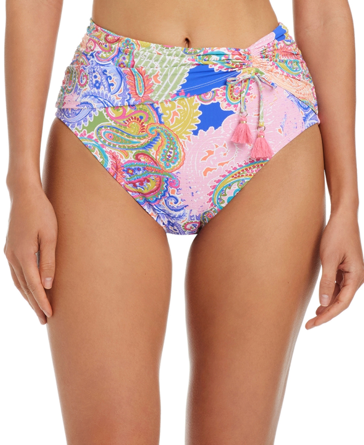 Bleu by Rod Beattie Women's High Waist Ruched Sarong Hipster Swim Bottoms