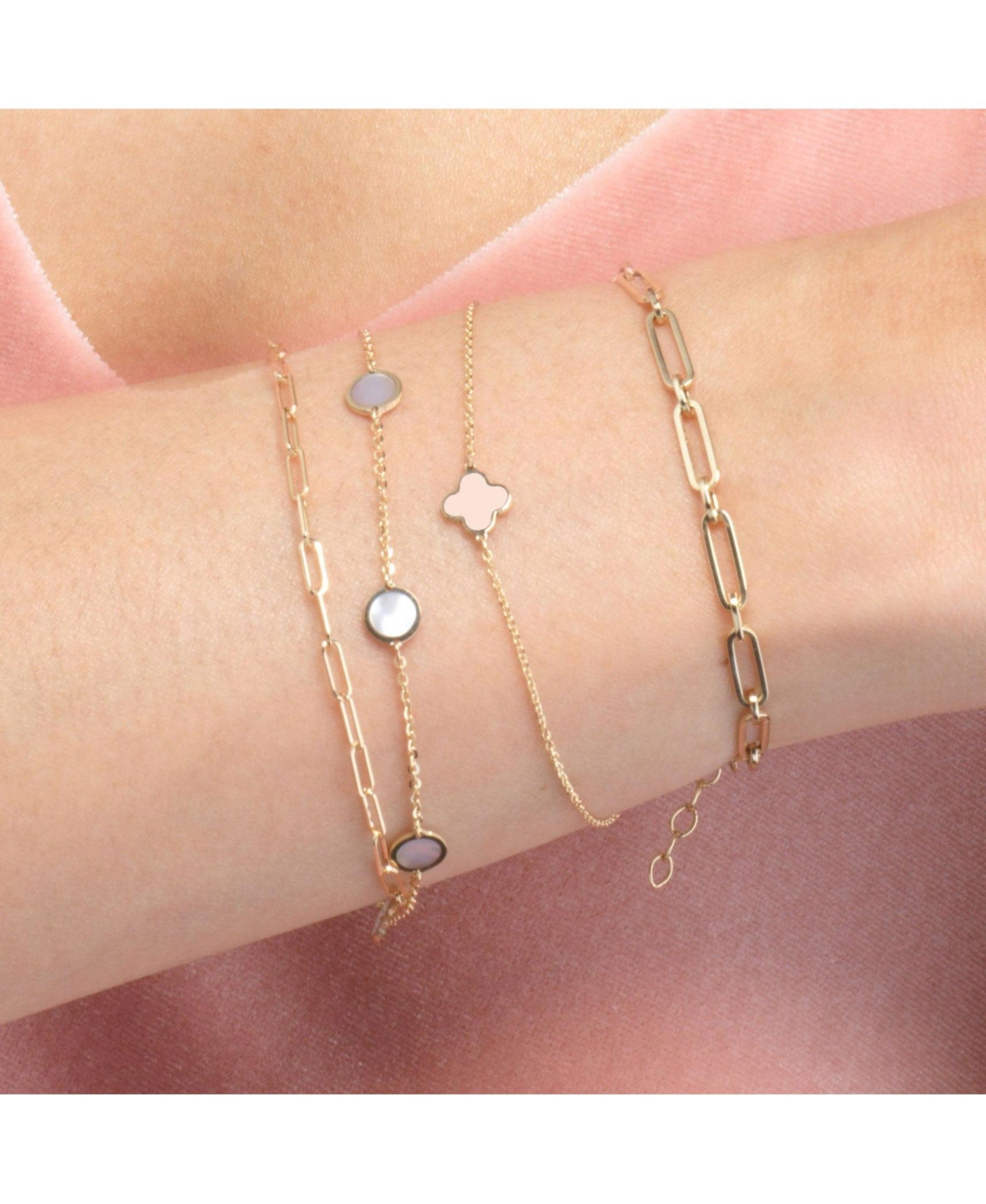 The Lovery Mini Pearl Single Clover Bracelet 14K Gold