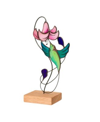 Joyful Hummingbird Stained Glass Sculpture