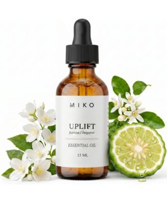 Uplift Essential Oil Blend with Jasmine and Bergamot for Energy and Clarity Made in USA 15ml