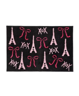 Bows In Paris Plush Bath Rug, 20" x 30"