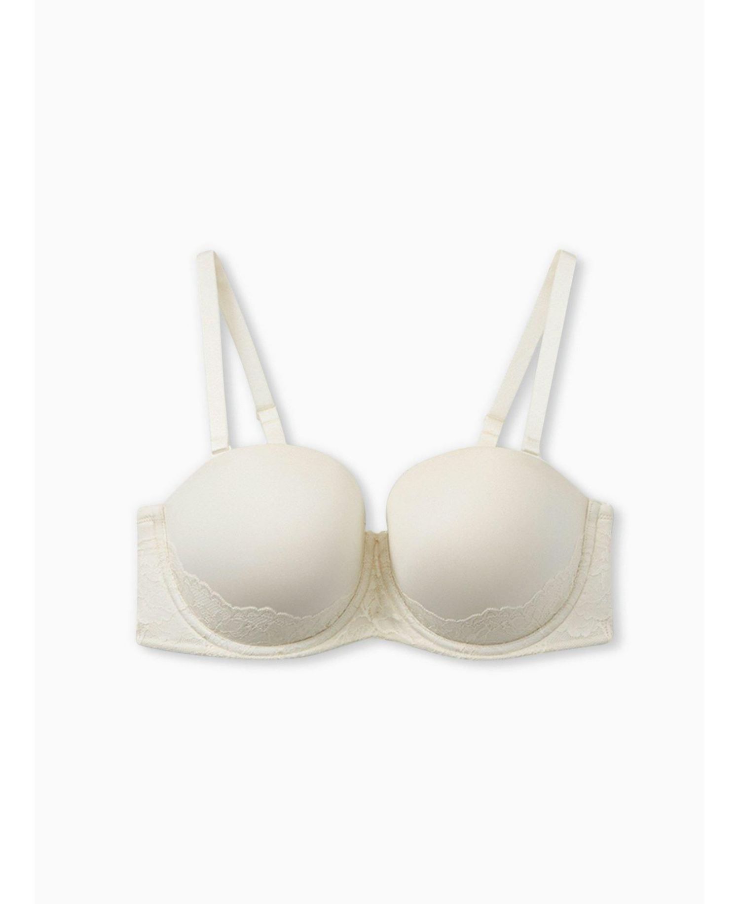 Women's Plus Size Strapless Push-Up Smooth Lace Bra