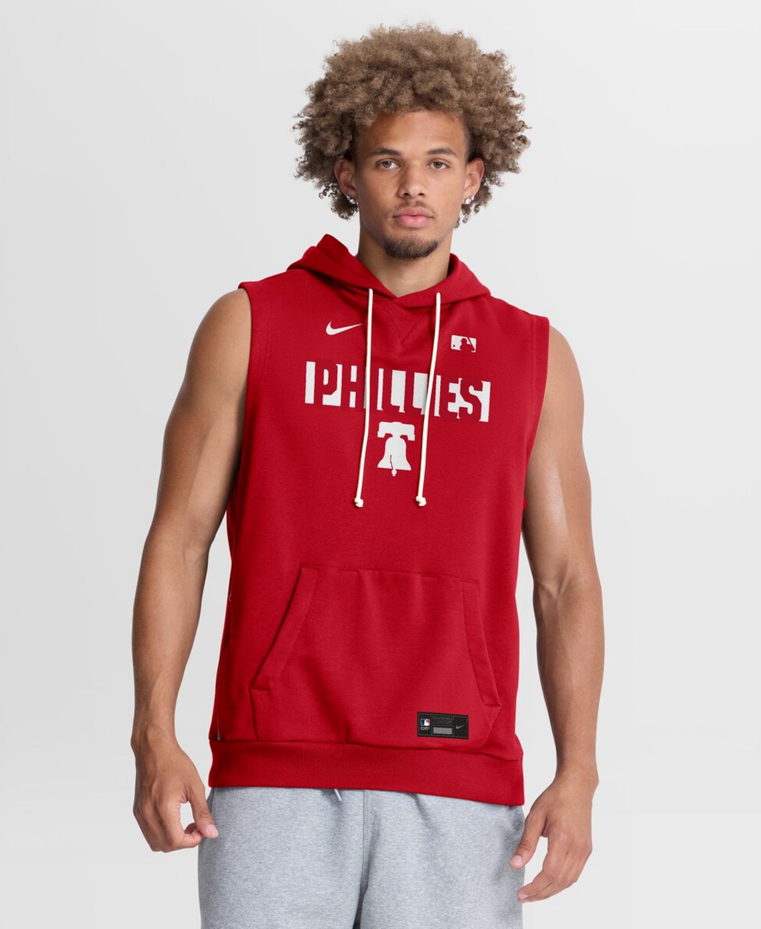 Men's Red Philadelphia Phillies Authentic Collection Standard Issue Dri-FIT Sleeveless Hoodie
