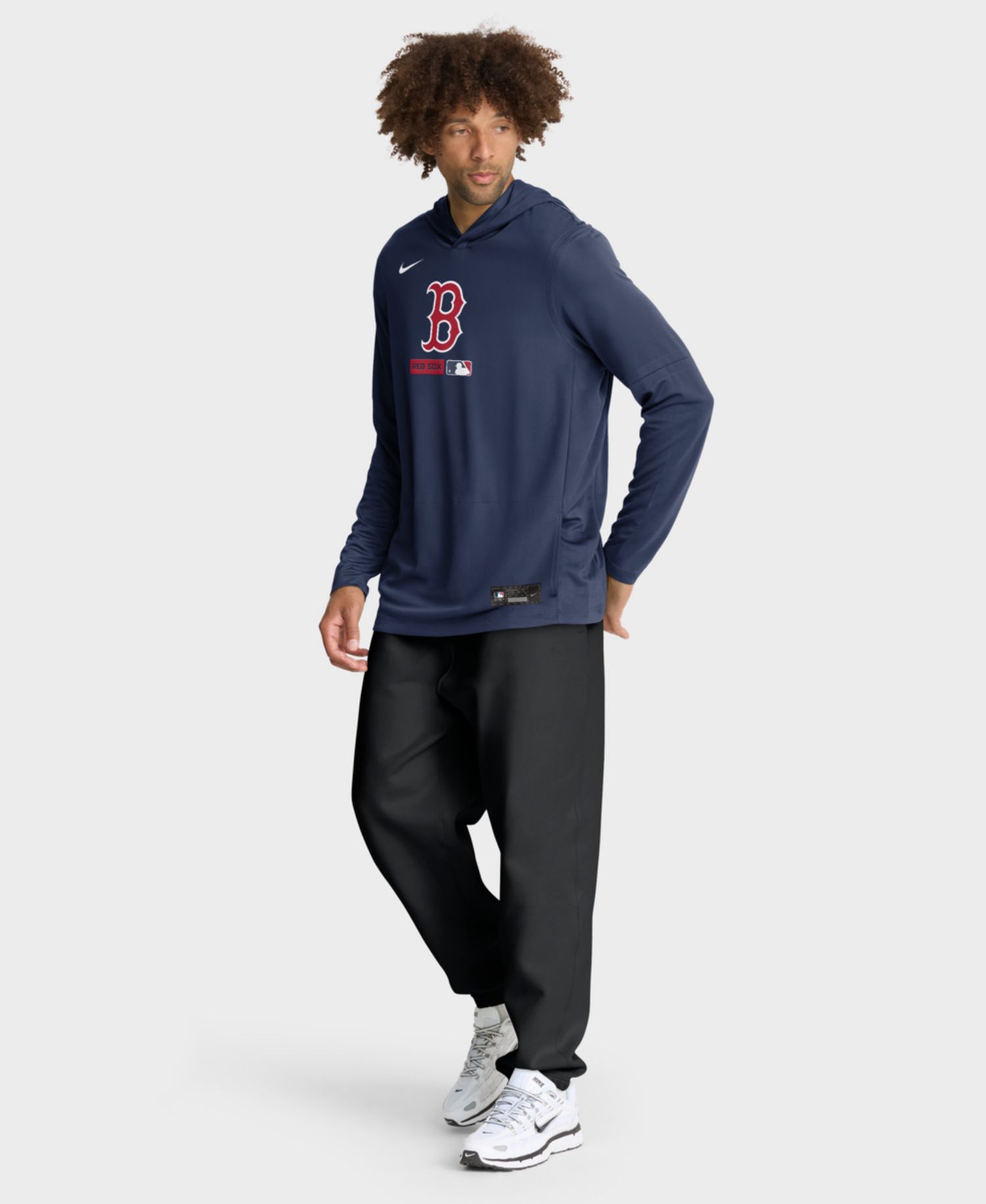 Men's Navy Boston Red Sox Authentic Collection Dri-FIT Long Sleeve Hoodie