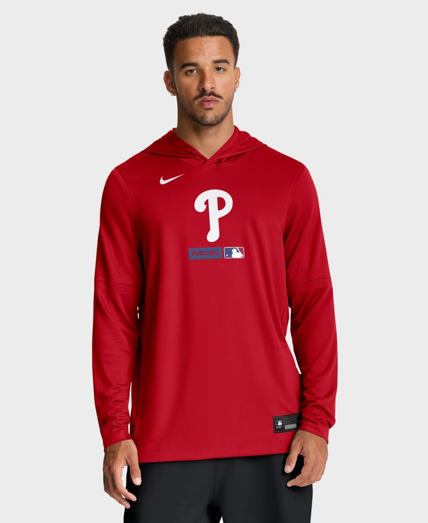 Men's Red Philadelphia Phillies Authentic Collection Dri-FIT Long Sleeve Hoodie