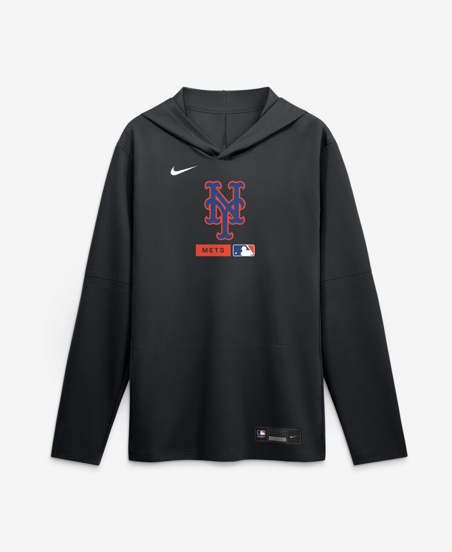 Men's Black New York Mets Authentic Collection Dri-FIT Long Sleeve Hoodie
