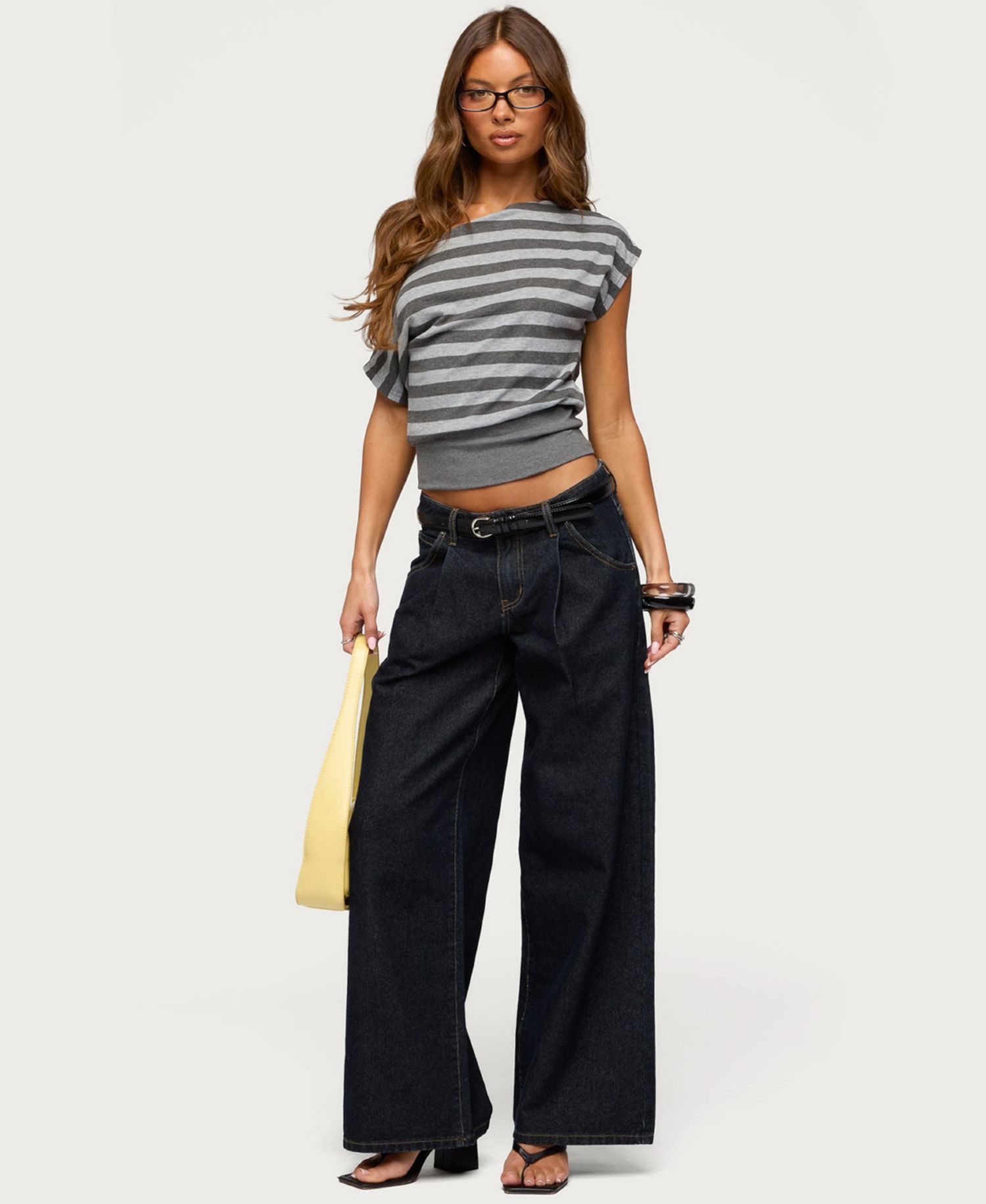 Women's Kittie Striped Off Shoulder Top