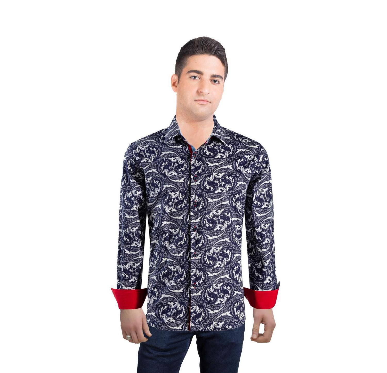 Men's Slim Fit Paisley Sport Button-Down Shirt