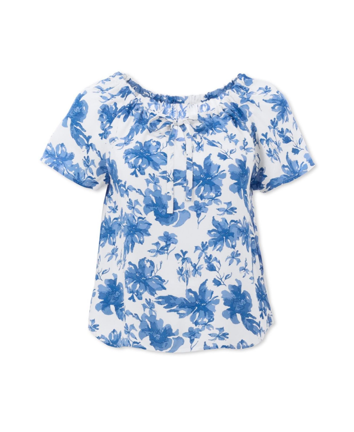 Plus Size Keyhole Peasant Blouse