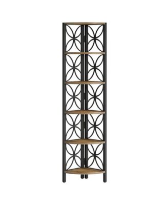 Corner Bookshelf with 6-Tier Open Storage Rack