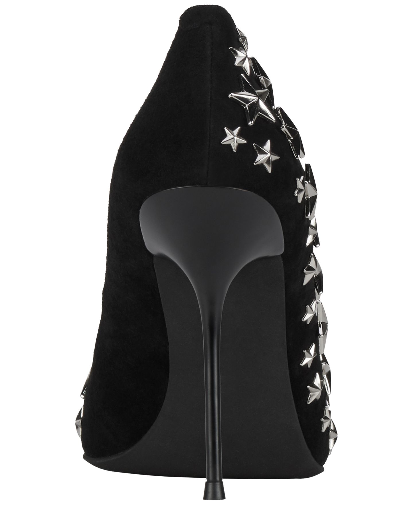 Женские туфли Jeffrey Campbell Star-Studded Slip-On Pumps, цвет: Чёрный замшевый / Серебряный — фото 3