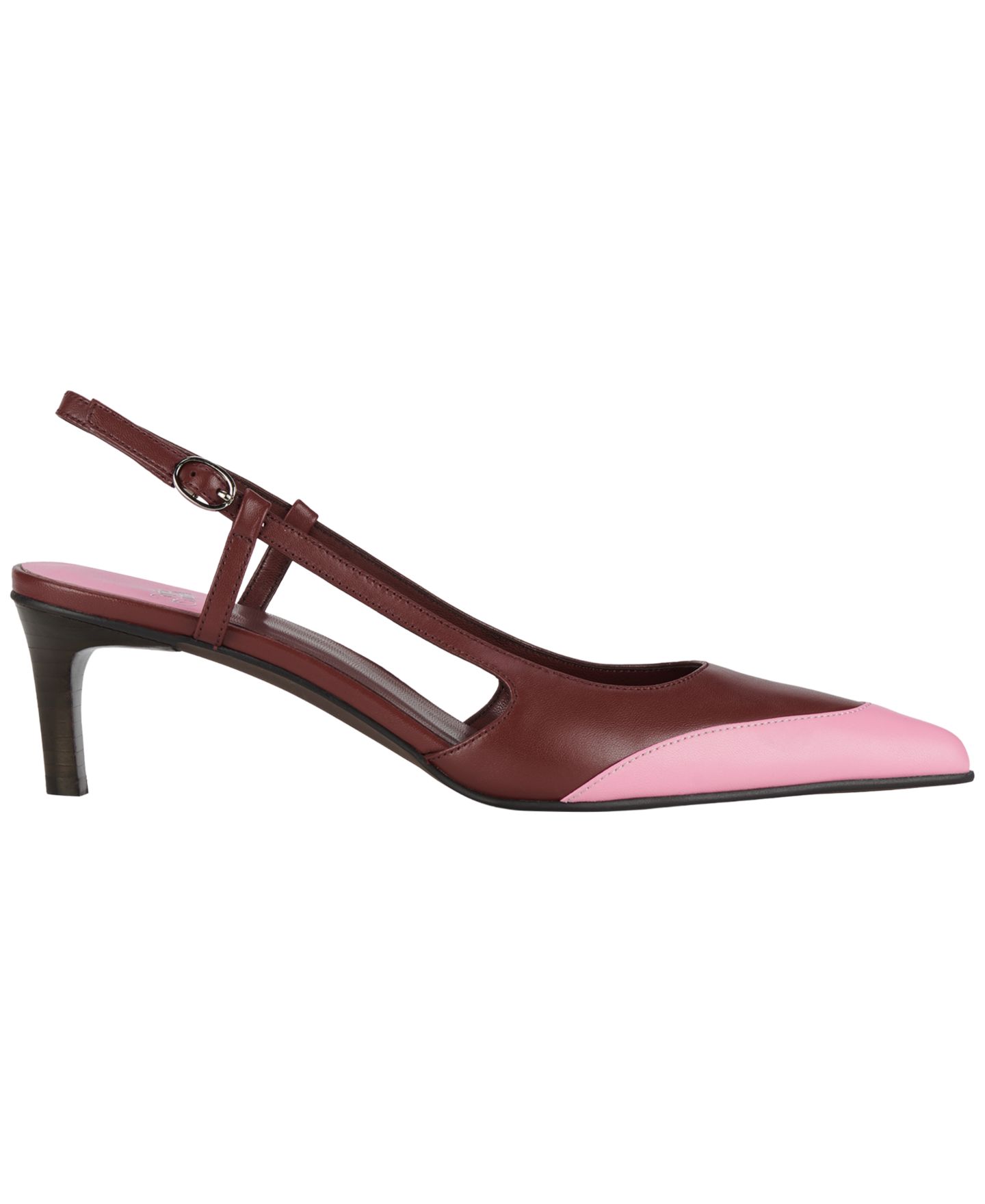 Женские туфли Jeffrey Campbell Booshky Cap-Toe Slingback Pumps, цвет: Винный / Розовый комбинированный — фото 2