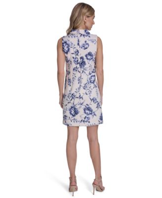 calvin klein short dresses Calvin Klein Women's Liquid Shine Mini Dress in Cloud Blue
