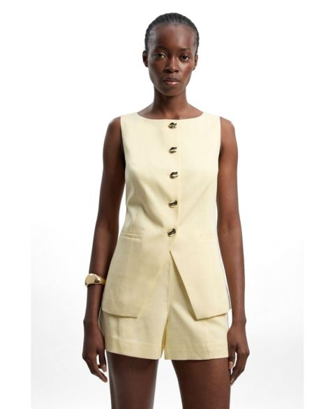 Женские куртки Karen Millen Round Neck Button Waistcoat