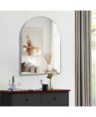 30" x 40" Arched Bathroom Mirror, Metal Vanity Mirror for Entryway, Bathroom and Living Room