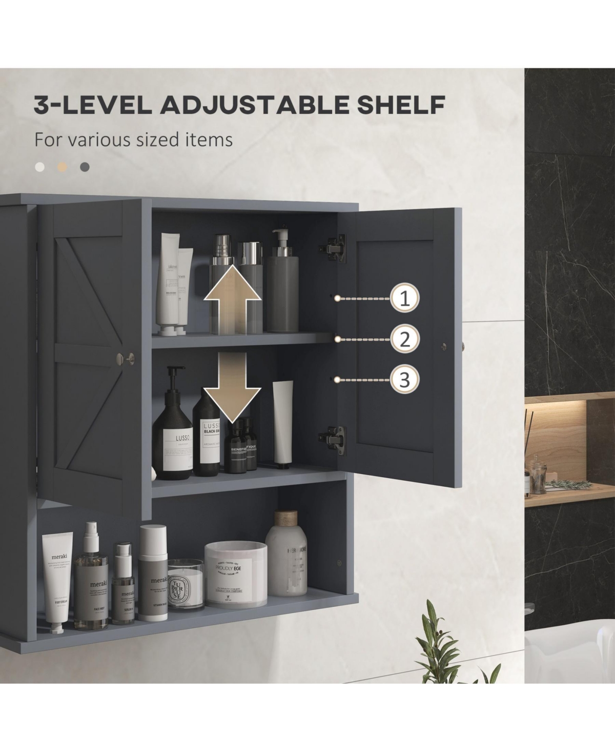 Phying Farmhouse Wall Cabinet Multipurpose Bathroom Medicine Cabinet with Barn Doors and Adjustable Storage Shelf for Bathroom Laundry Room