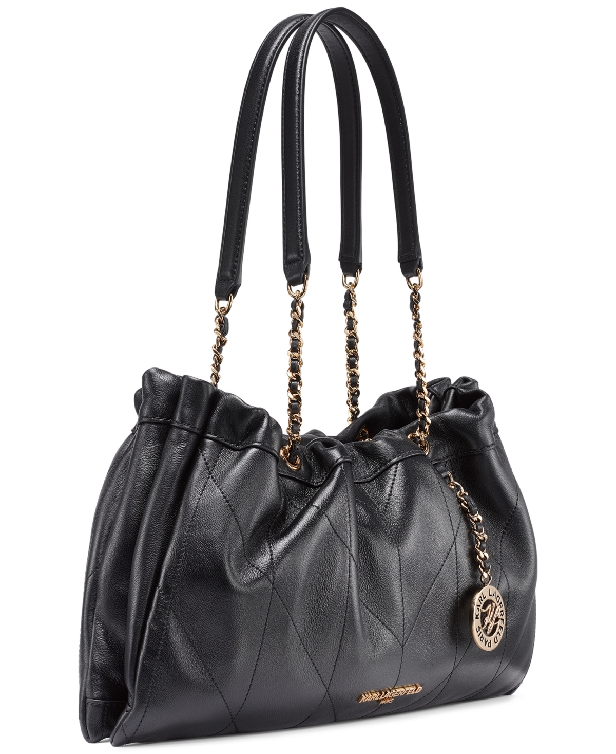 Karl Lagerfeld Paris Amandine Leather Medium Shoulder Handbag