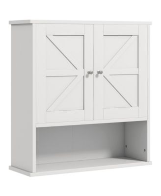 Barn Door Farmhouse Medicine Cabinet Wall Mounted with Adjustable Shelf for Bathroom Laundry Room