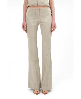 Women's Snake Print Jacquard Flare Trousers