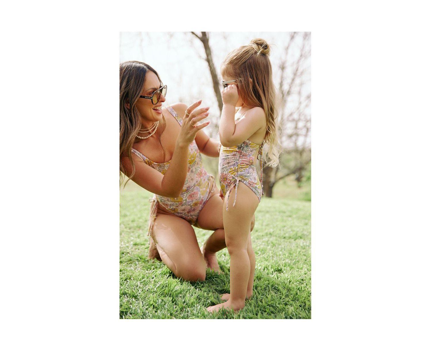 Child Girls Soft Bloom Criss Cross Back Adjustable One Piece