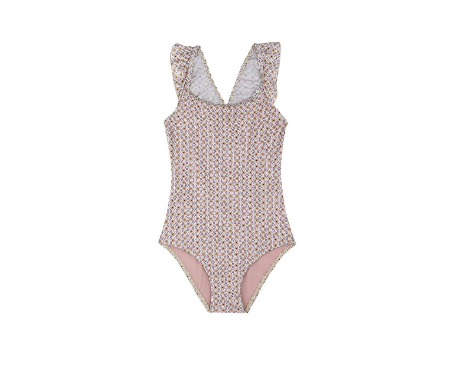 Child Girls Vacation Mode Square Neck Ruffle One Piece
