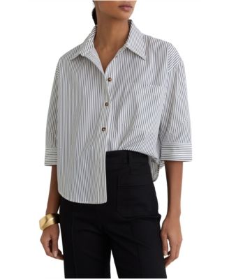 Women's Saoirse Cropped Cotton Stripe Shirt