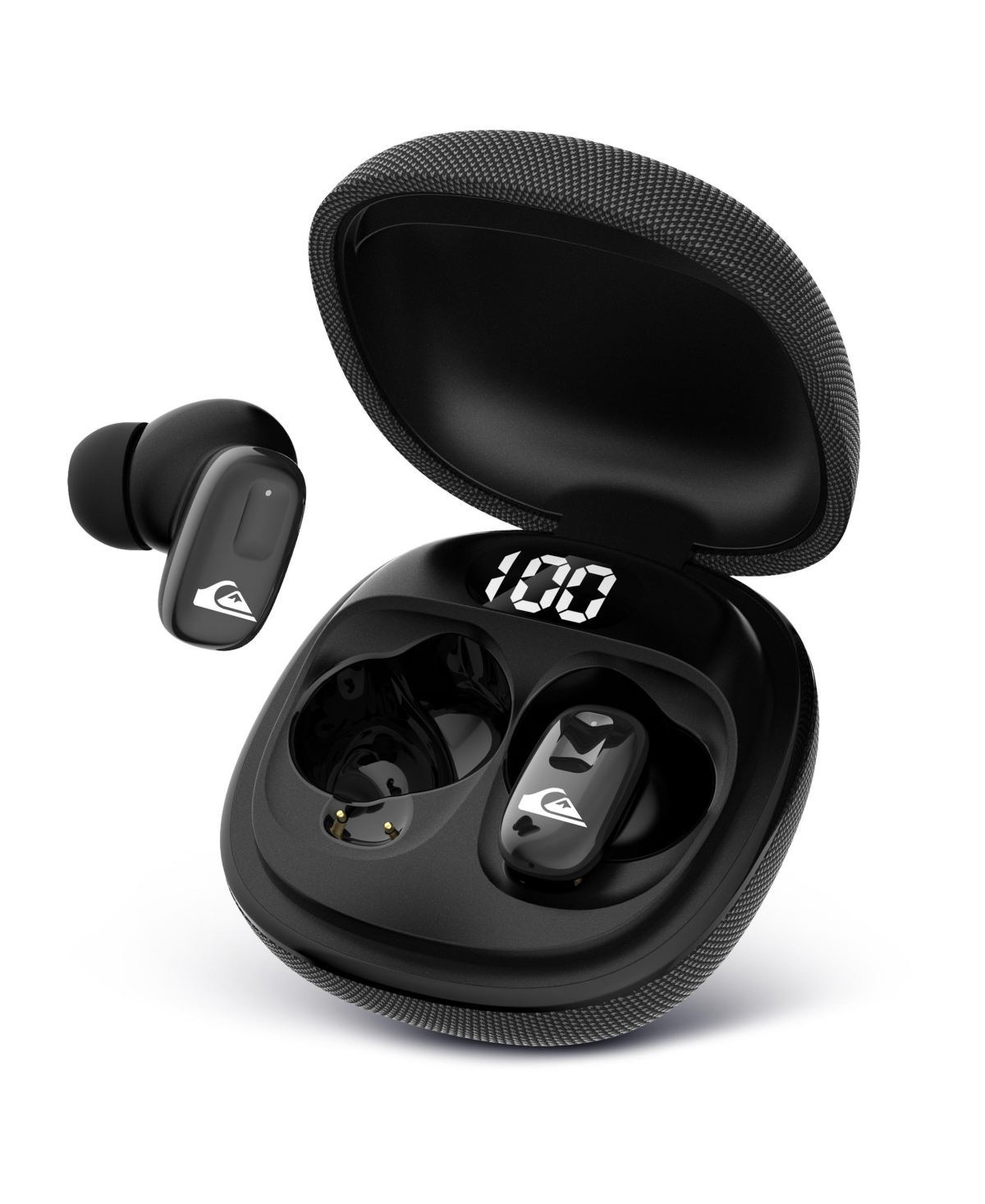 Quiksilver in-Ear Wireless Earbuds, Easy Pairing, Smart Battery Display & Touch Controls, Comfortable, 18H Playtime, Sweat and Water Resistant - Black