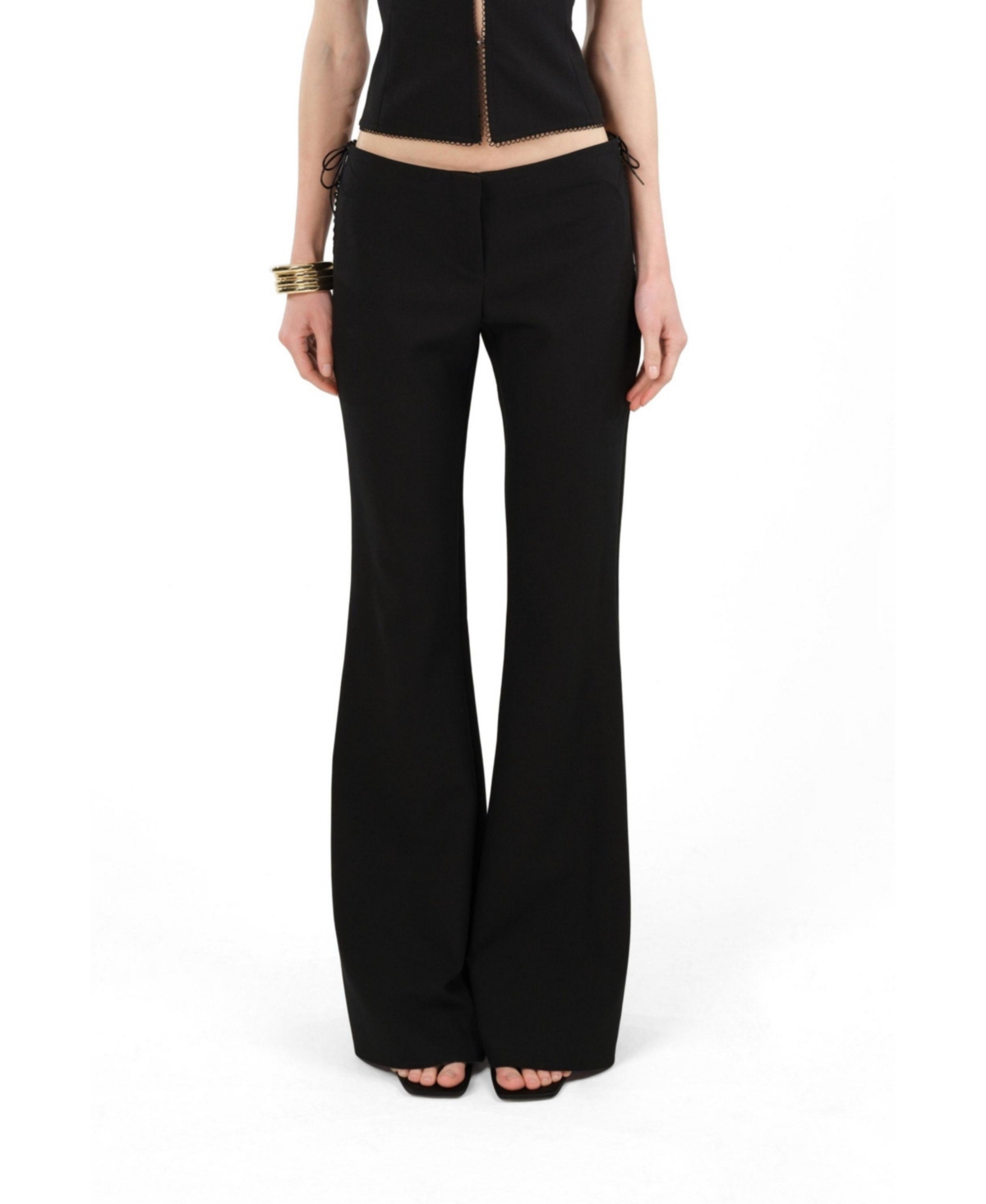 Nocturne Women's Side-Tie Low-Rise Slim Fit Trousers