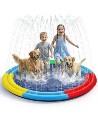 78" Splash Pad Sprinkler Water Play Mat Dog Kids Outdoor Summer