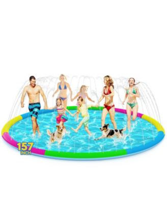 157" Splash Pad Sprinkler Pool for Pets Adults Non-slip Thickened