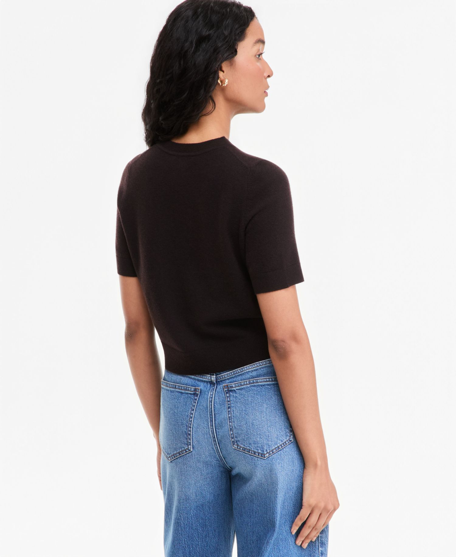 Women's Short-Sleeve Easy Crewneck Sweater Tee