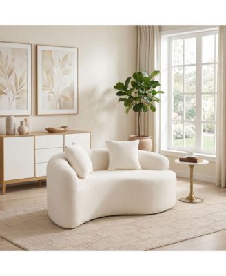 S-Curved Chenille Sofa Loveseat, Dual-Depth, No Assembly, Compact for Small Spaces