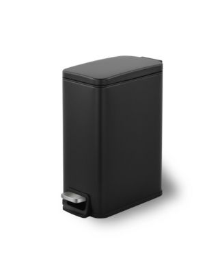 1.6 Gallon Stainless Steel Slim Bathroom Trash Can with Lid, Small Garbage Can