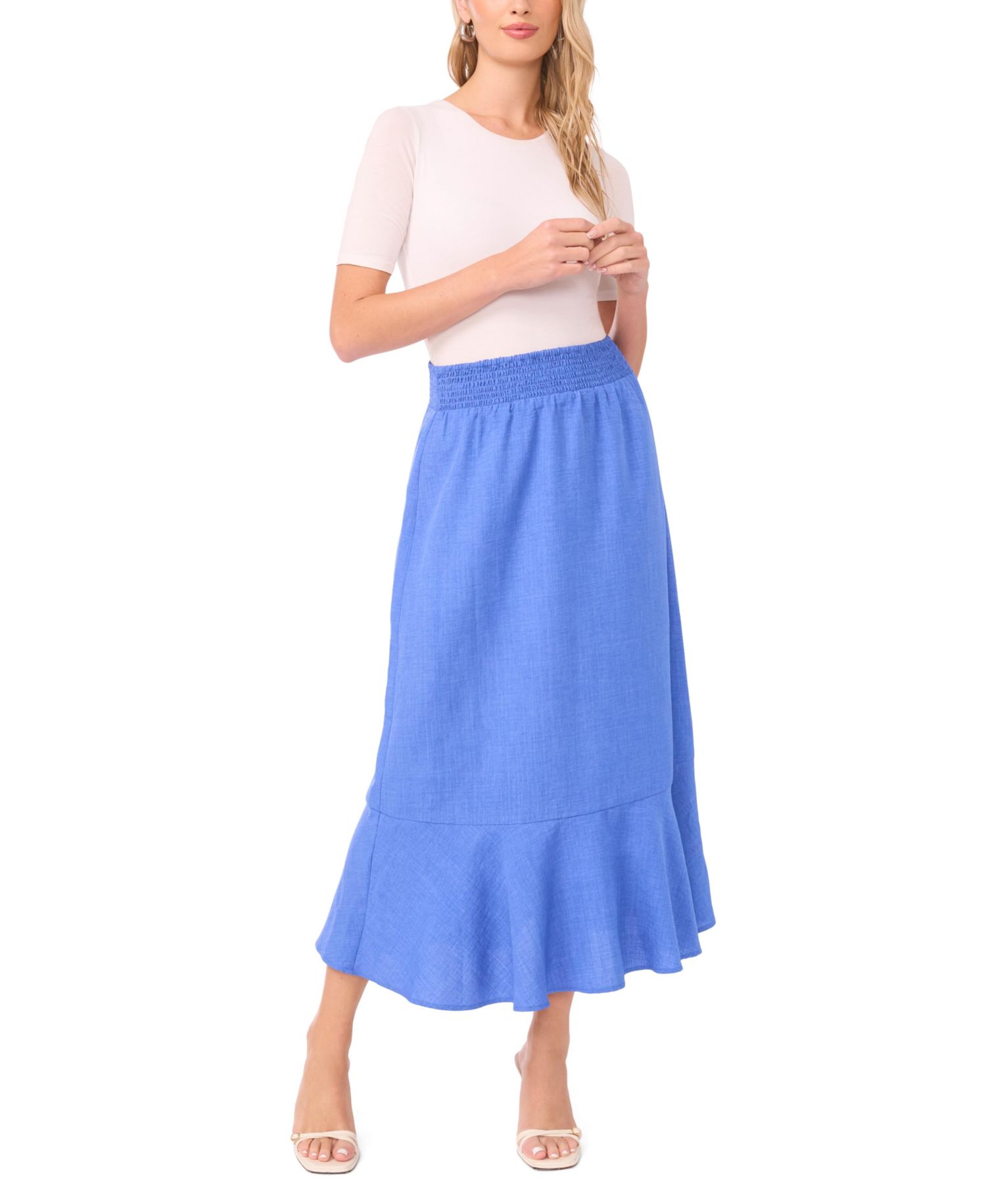Women's Ruffle Hem Smocked Waist Skirt