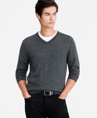 Men's Merino Wool V-Neck Sweater, Macy's Exclusive