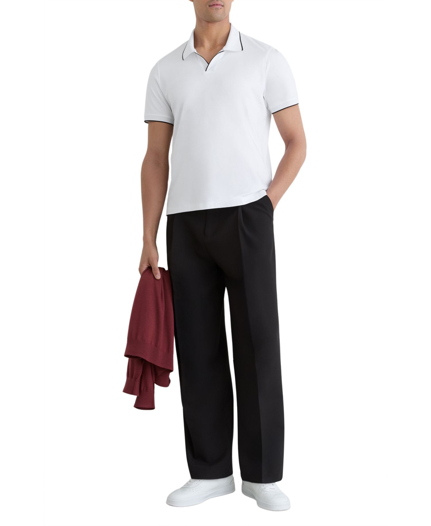 Men's Nico Airwater Cotton Tipped Open Collar Polo Shirt