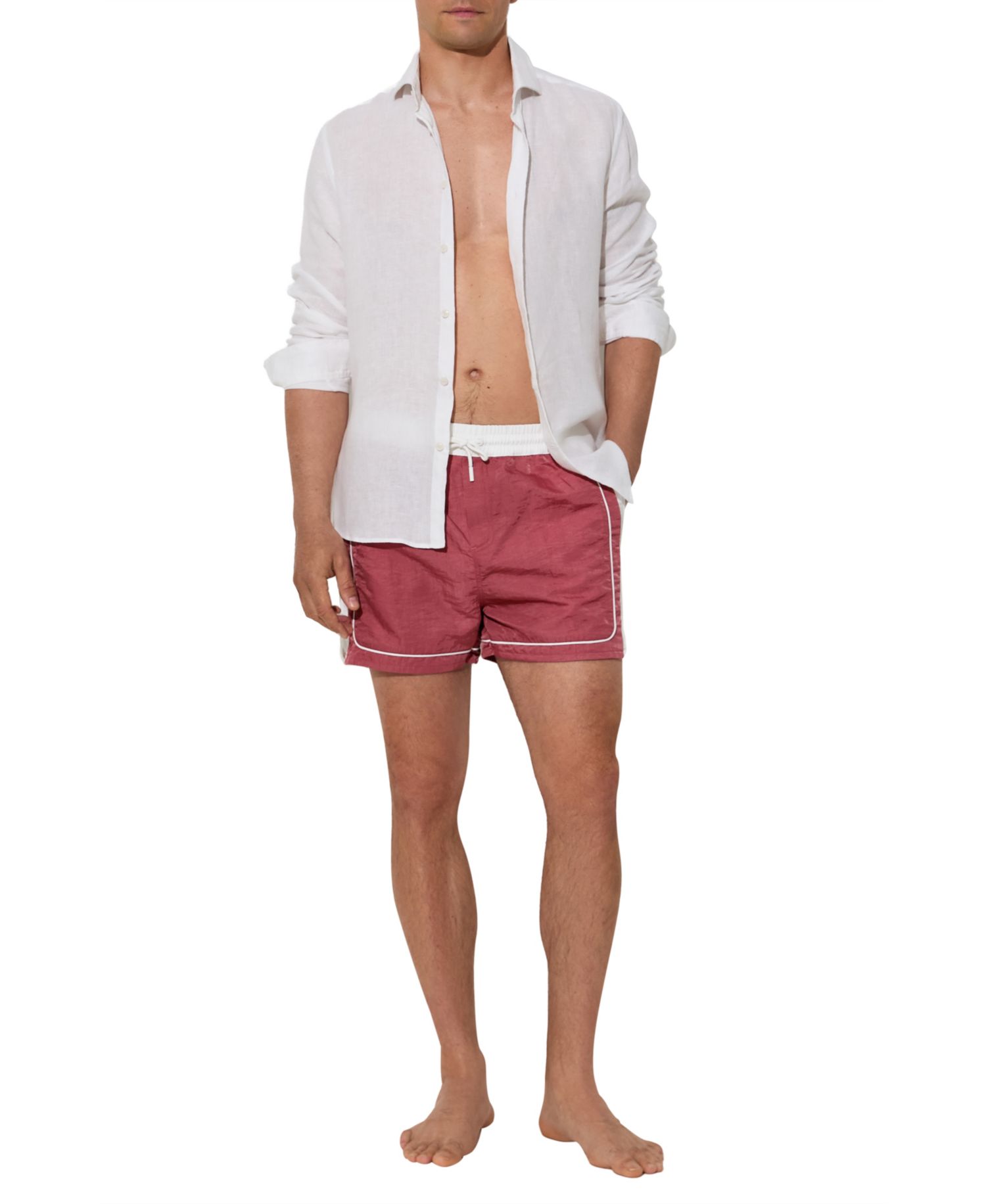 Men's Breeze Piped Detail Drawstring Swim Shorts