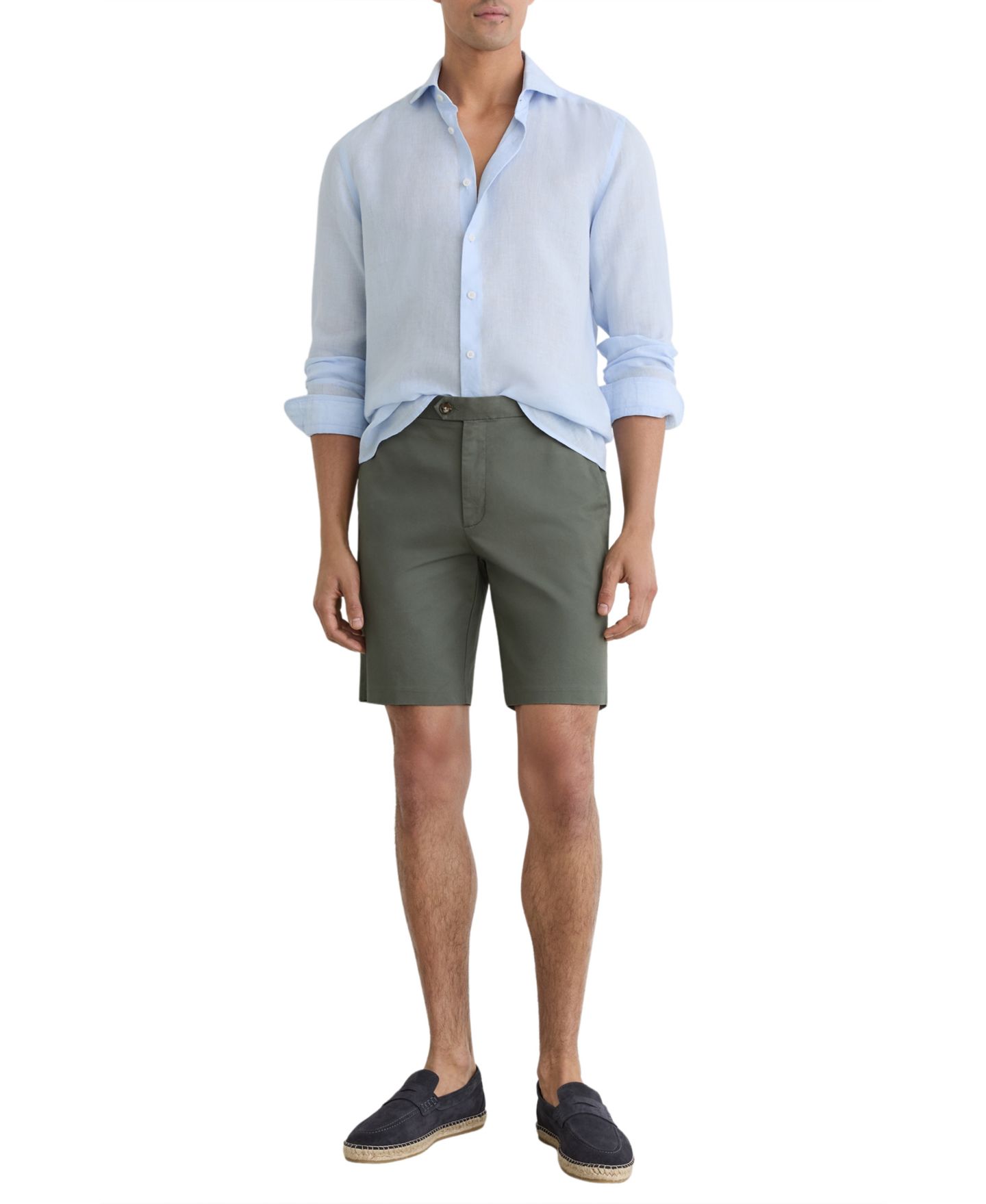 Мужские шорты REISS Wicket Casual Chino, цвет: Шалфейный зелёный — фото 2