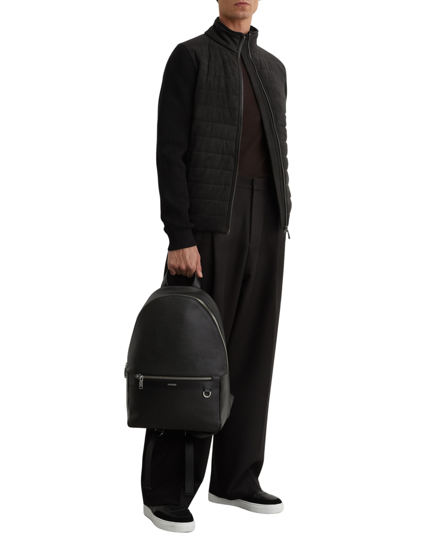 Men's Bram Zip Through Funnel Quilted Hybrid Jacket
