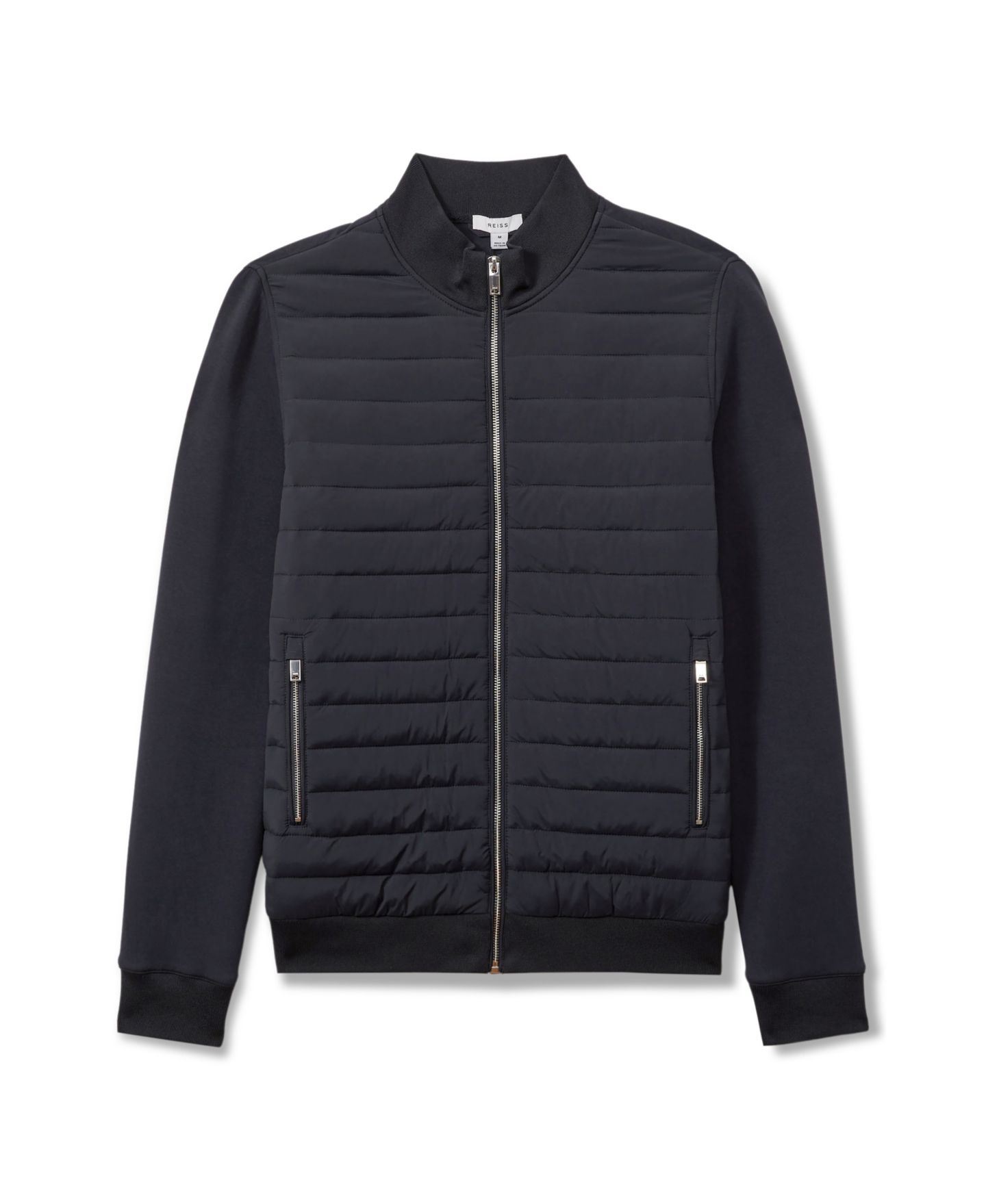 Мужская куртка REISS Freddie Hybrid Quilt and Interlock Zip, цвет: Тёмно-синий — фото 4