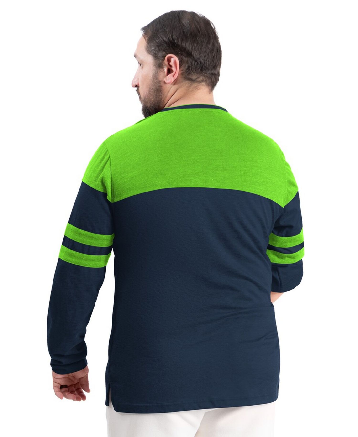 Men's College Navy/Neon Green Seattle Seahawks Adaptive Outlast Long Sleeve T-Shirt