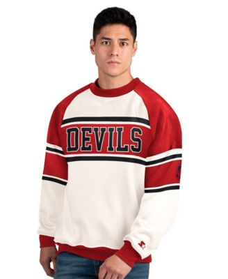 Men's White New Jersey Devils Defense Fleece Crewneck Sweatshirt