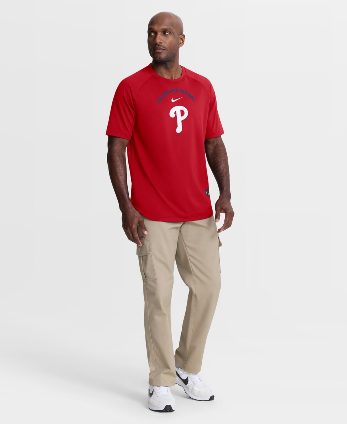 Nike Men's Red Philadelphia Phillies Authentic Collection Batting Practice Pre-Game Raglan Dri-fit T -Shirt