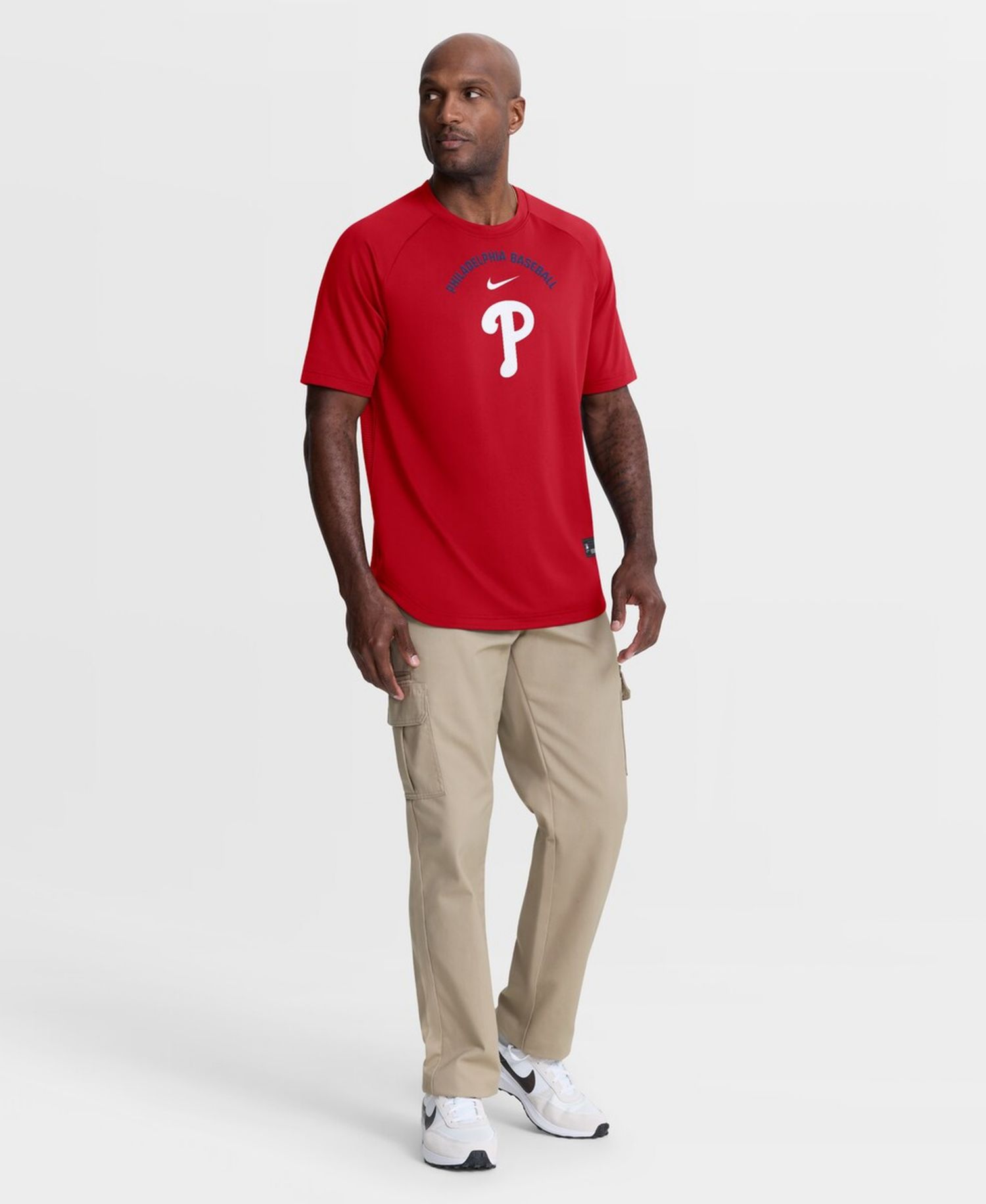 Men's Red Philadelphia Phillies Authentic Collection Batting Practice Pre-Game Raglan Dri-FIT T -Shirt